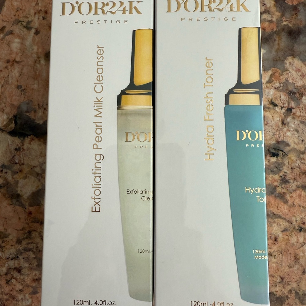 D'OR24K Prestige Exfoliating Pearl Milk Cleanser and Hydra Fresh Toner Set